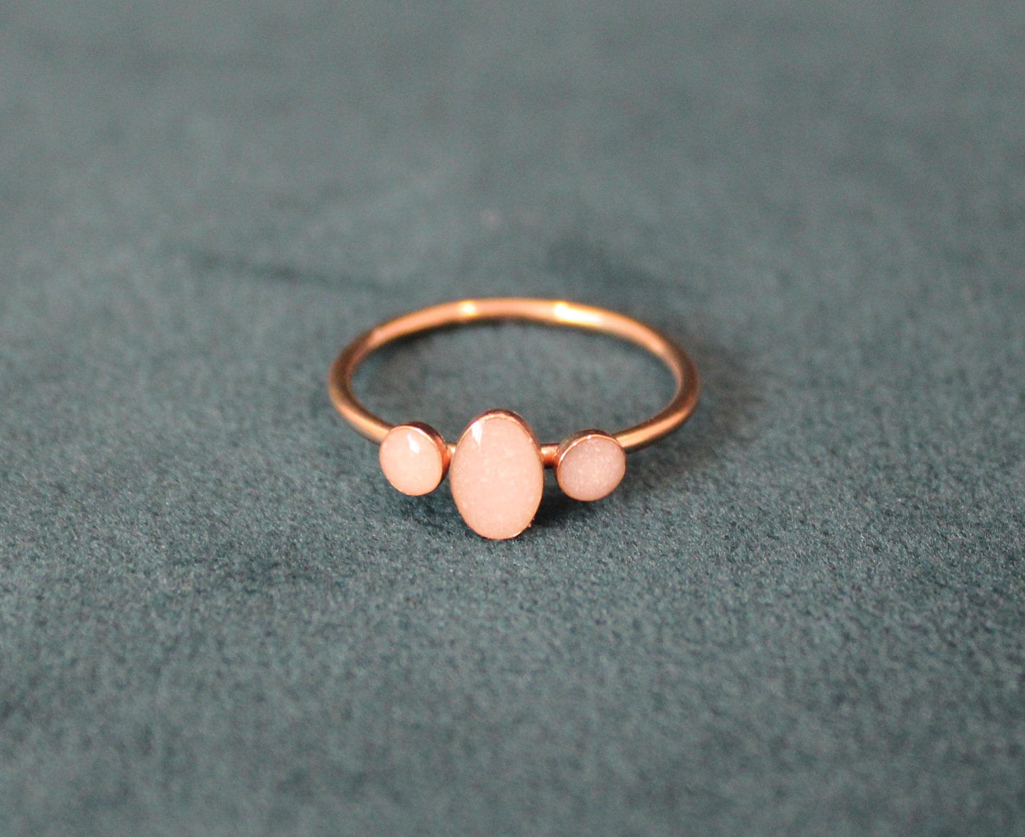 Gold Triple Bezel Keepsake Ring | made with breastmilk, formula, or ashes