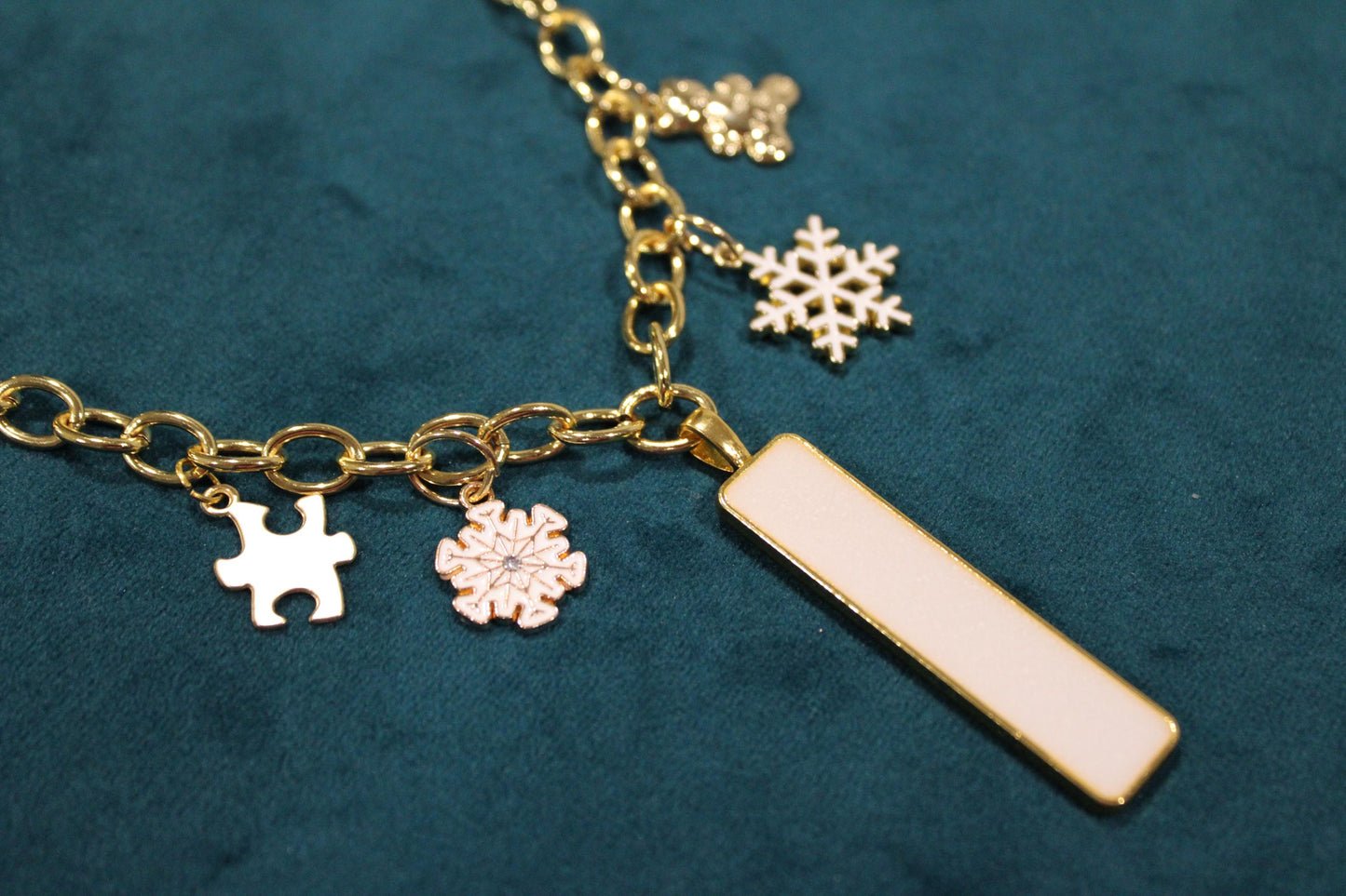 Large Rectangle 5 Charm Keepsake Necklace | made with breastmilk, formula, or ashes