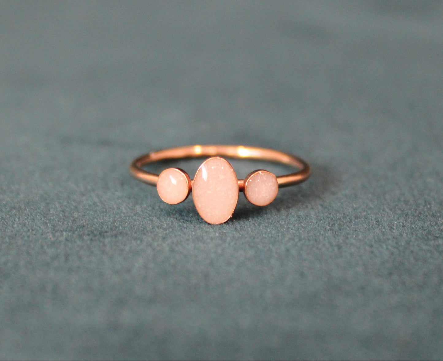 Gold Triple Bezel Keepsake Ring | made with breastmilk, formula, or ashes