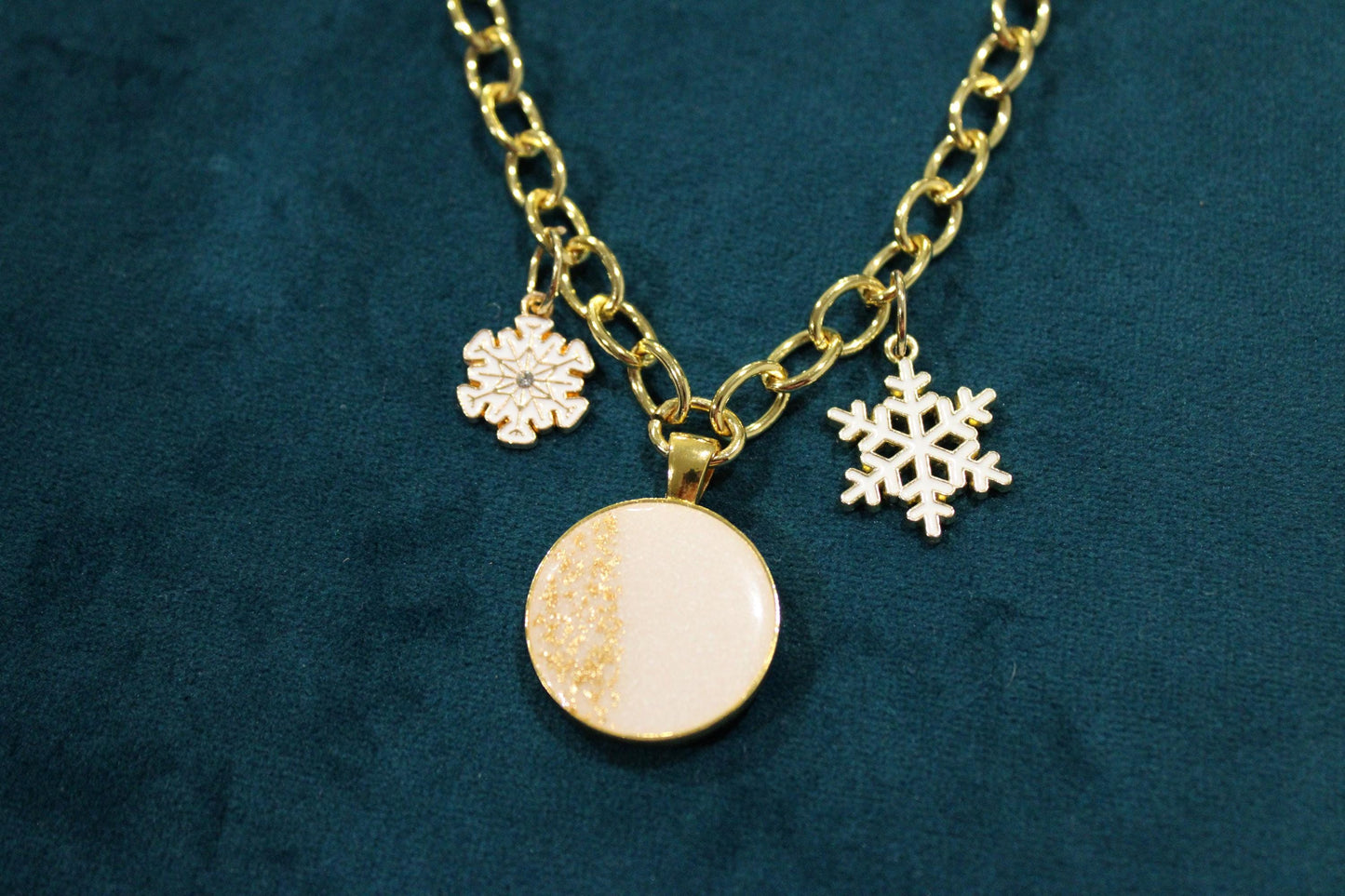 Large Circle 3 Charm Keepsake Necklace | made with breastmilk, formula, or ashes