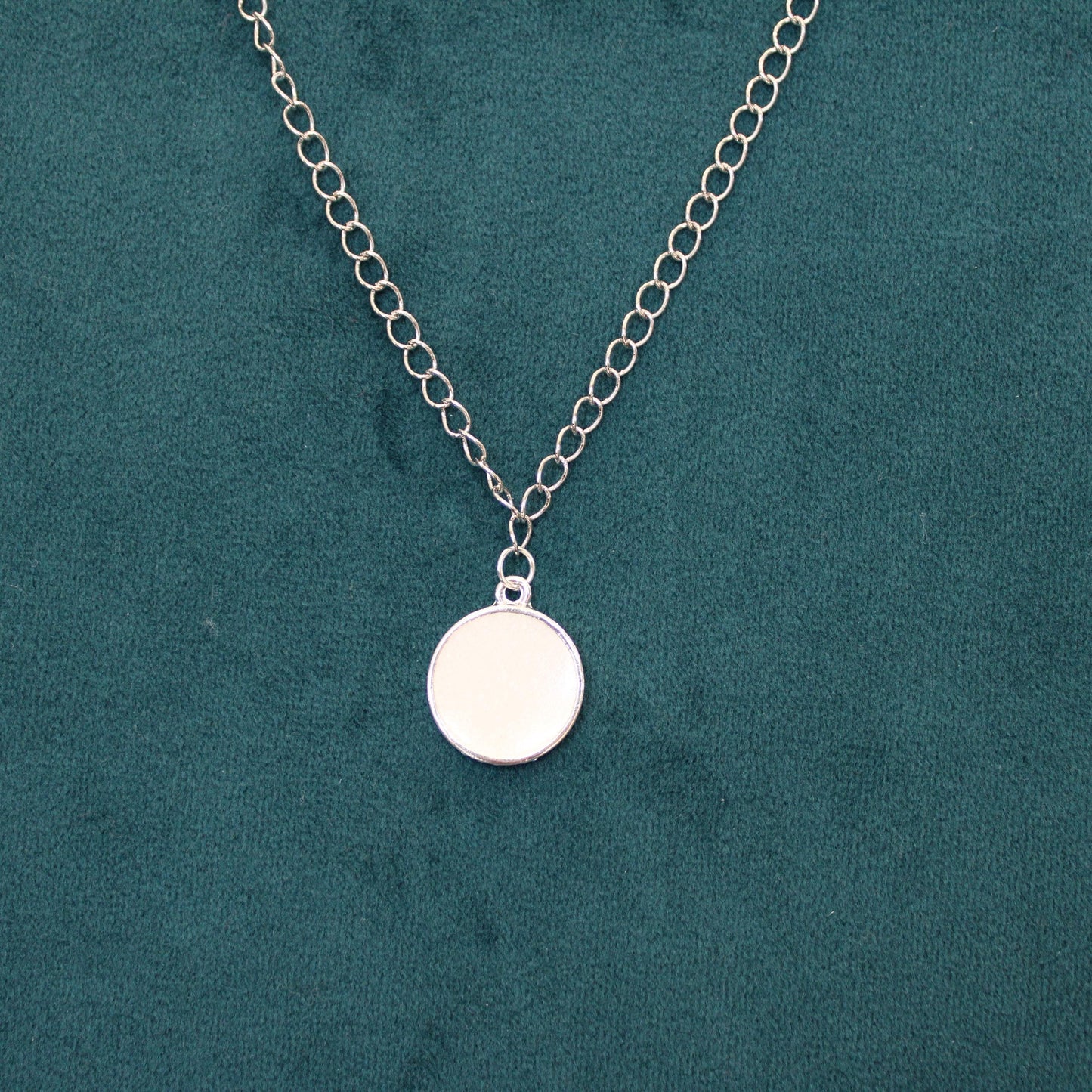 Silver Small Circle Single Charm Keepsake Necklace | made with breastmilk, formula, or ashes