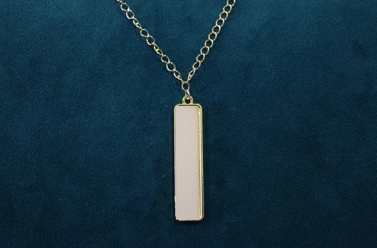 Large Rectangle Single Charm Keepsake Necklace | made with breastmilk, formula, or ashes