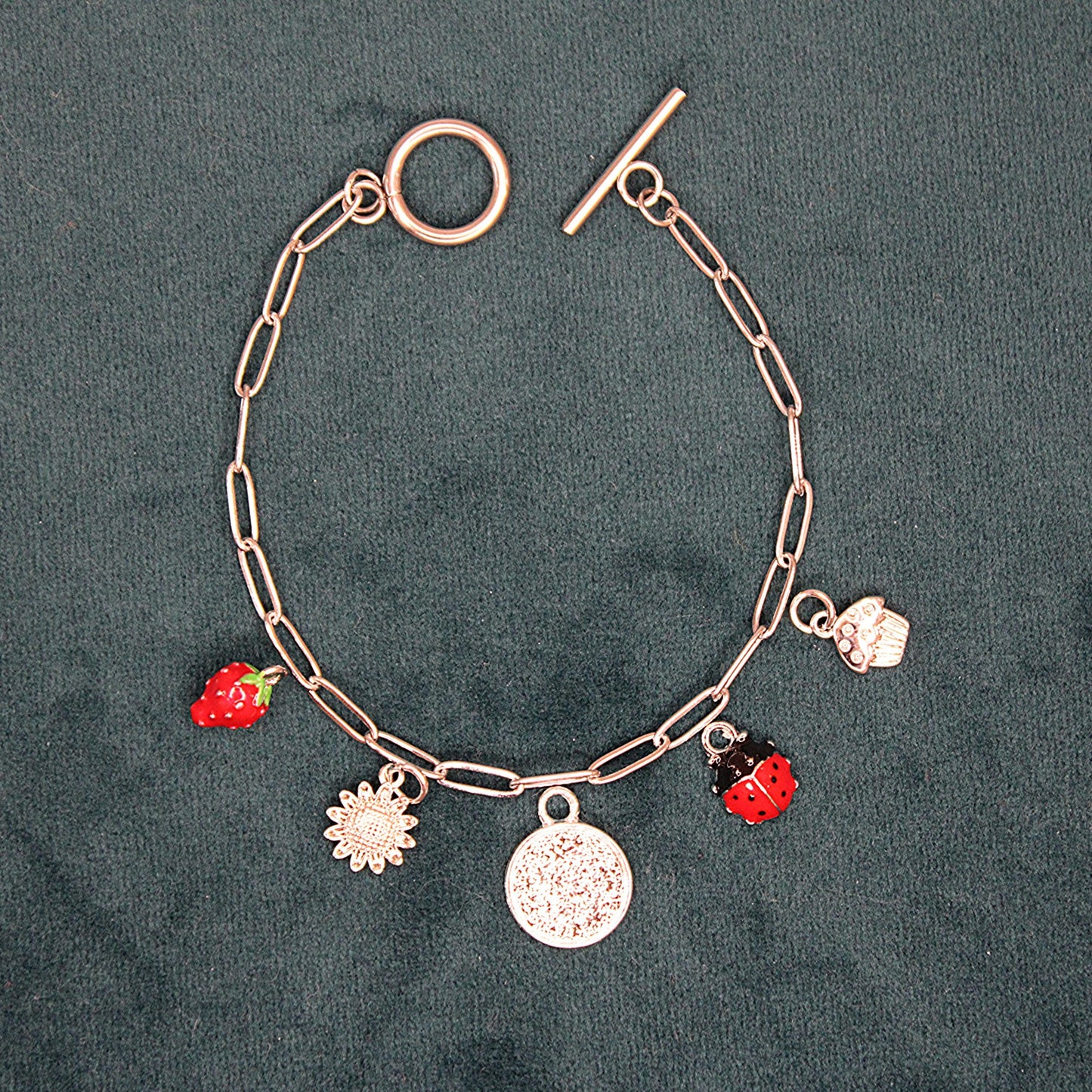 Silver 5 Charm Keepsake Bracelet | made with breastmilk, formula, or ashes