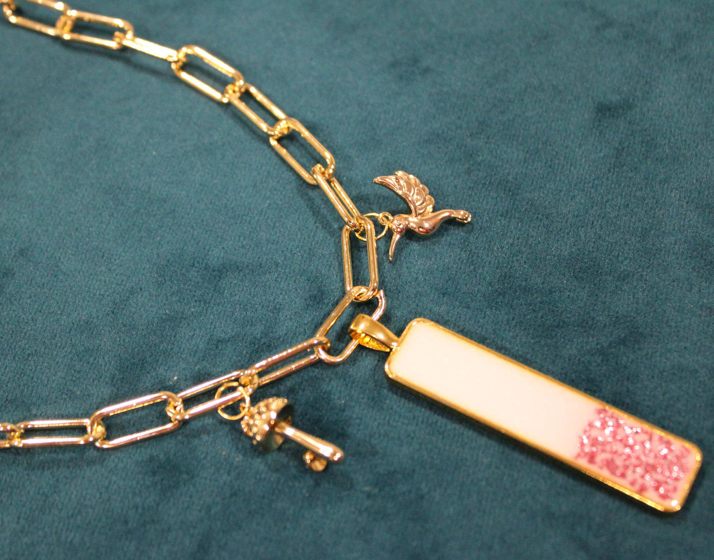 Large Rectangle 3 Charm Keepsake Necklace | made with breastmilk, formula, or ashes