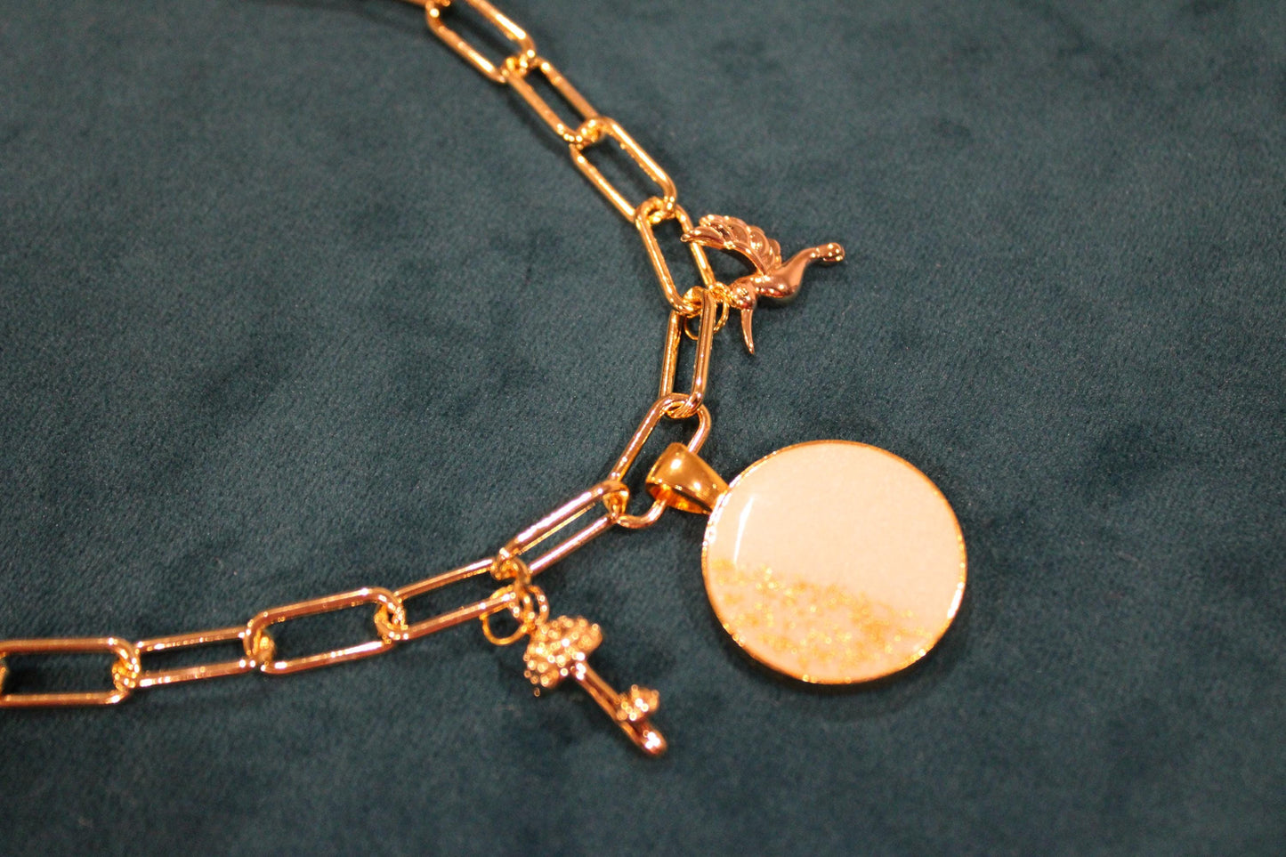 Large Circle 3 Charm Keepsake Necklace | made with breastmilk, formula, or ashes