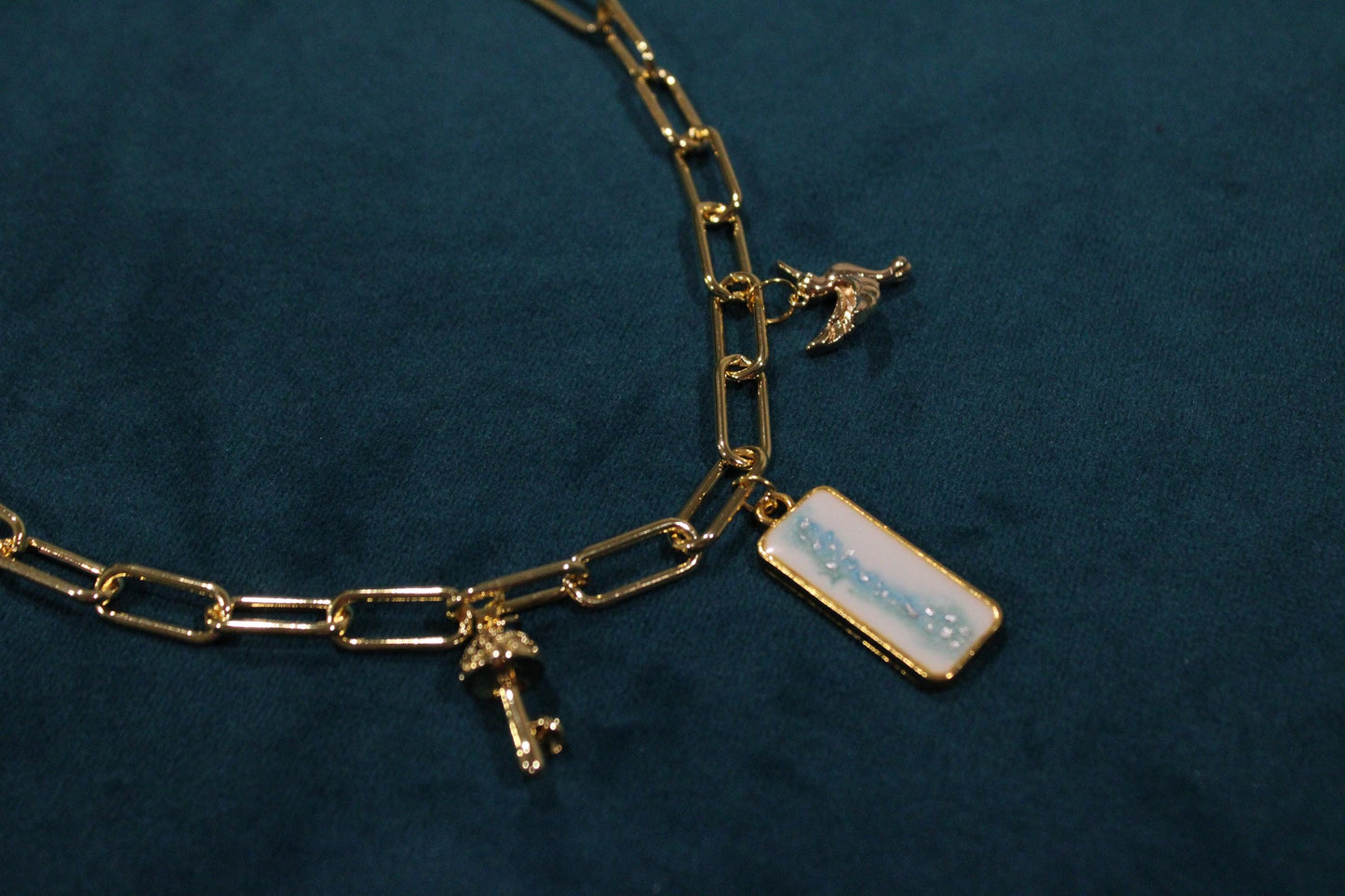 Small Rectangle 3 Charm Keepsake Necklace | made with breastmilk, formula, or ashes