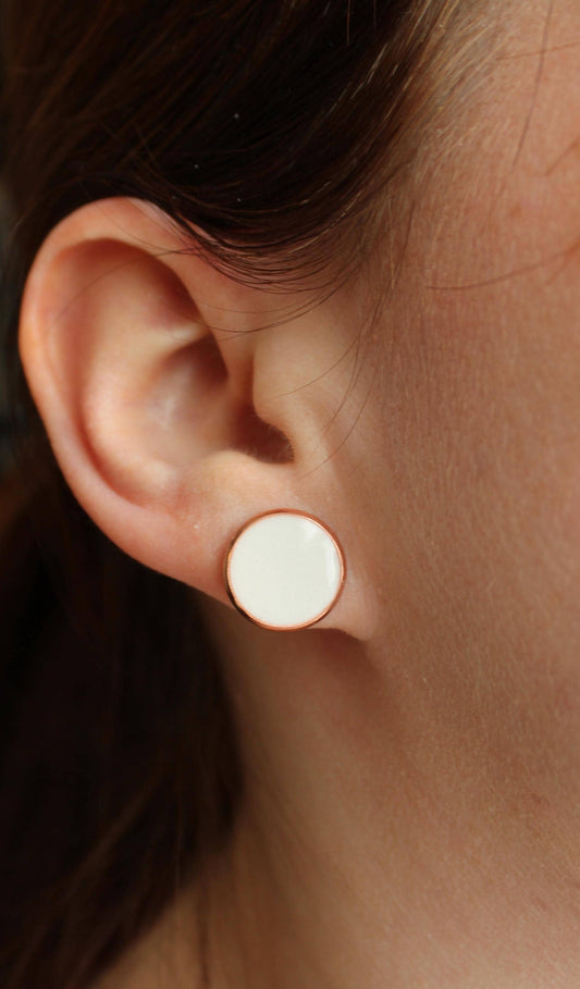 Circle Stud Earrings | made with breastmilk, formula, or ashes
