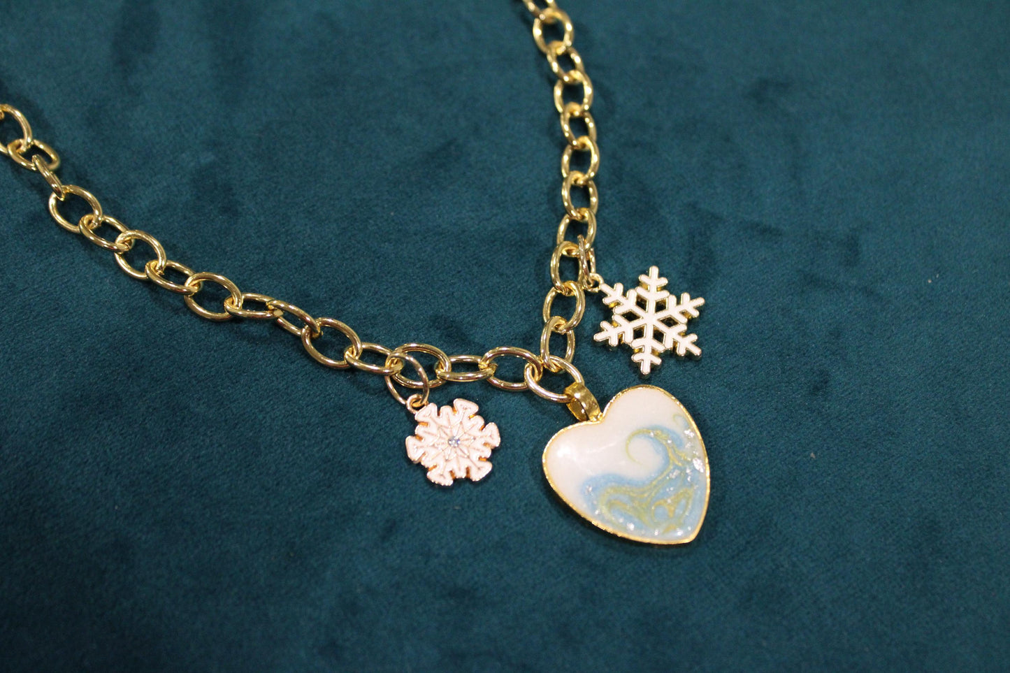 Large Heart 3 Charm Keepsake Necklace | made with breastmilk, formula, or ashes