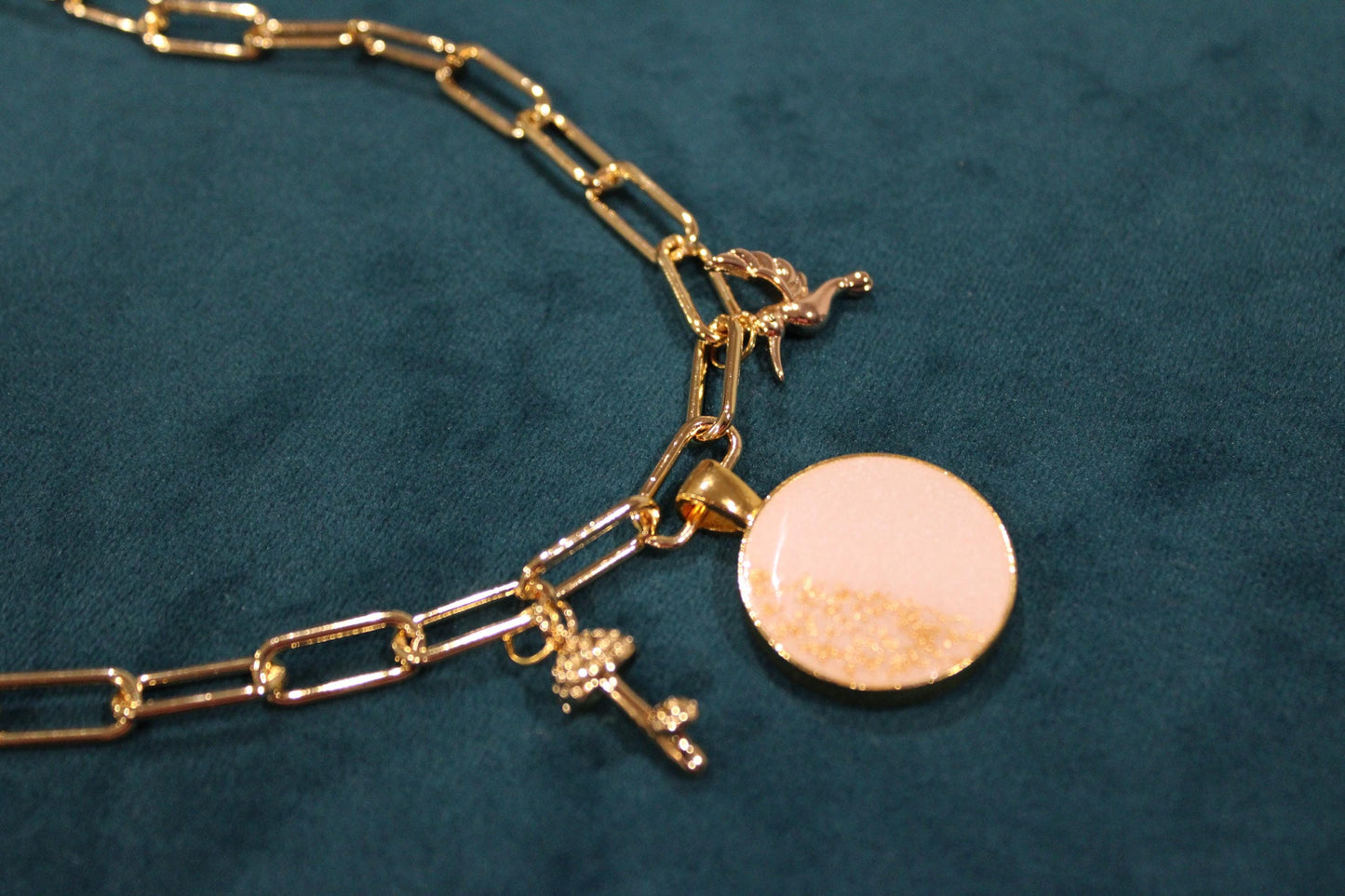 Large Circle 5 Charm Keepsake Necklace | made with breastmilk, formula, or ashes