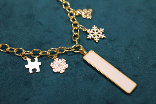 Large Rectangle 5 Charm Keepsake Necklace | made with breastmilk, formula, or ashes