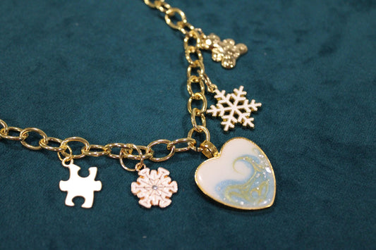 Large Heart 5 Charm Keepsake Necklace | made with breastmilk, formula, or ashes