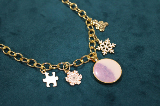 Large Circle 5 Charm Keepsake Necklace | made with breastmilk, formula, or ashes