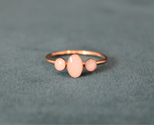 Gold Triple Bezel Keepsake Ring | made with breastmilk, formula, or ashes