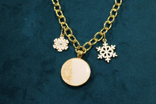 Large Circle 3 Charm Keepsake Necklace | made with breastmilk, formula, or ashes