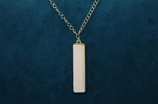 Large Rectangle Single Charm Keepsake Necklace | made with breastmilk, formula, or ashes