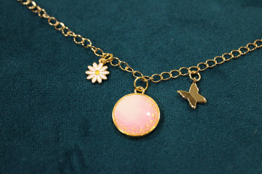 Small Circle 3 Charm Keepsake Necklace | made with breastmilk, formula, or ashes