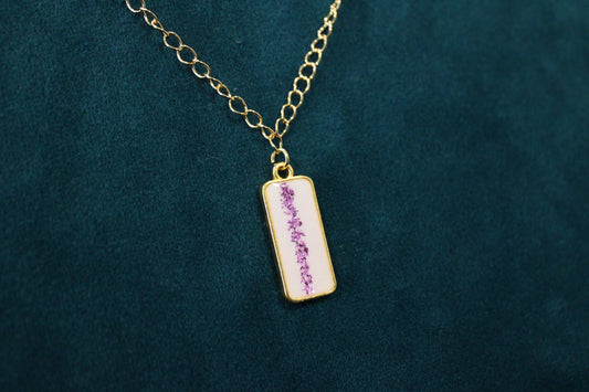 Small Rectangle Single Charm Keepsake Necklace | made with breastmilk, formula, or ashes