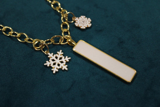 Large Rectangle 3 Charm Keepsake Necklace | made with breastmilk, formula, or ashes
