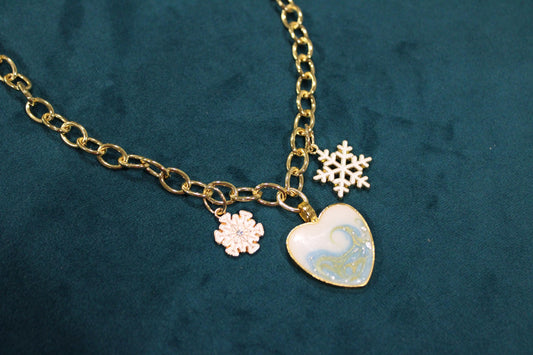 Large Heart 3 Charm Keepsake Necklace | made with breastmilk, formula, or ashes