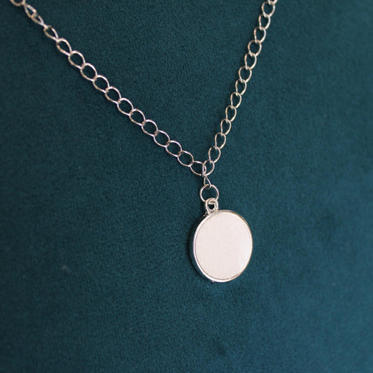 Silver Small Circle Single Charm Keepsake Necklace | made with breastmilk, formula, or ashes